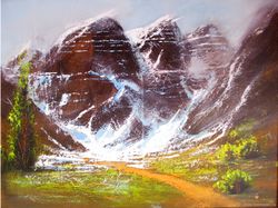 Mountain Painting ORIGINAL OIL PAINTING on Canvas, Landscape Painting Original, Mountain Art by "Walperion"