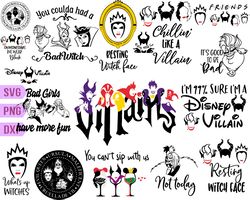 Disney Villains SVG Bundle, Villains Quotes svg, Villains svg, Villains Silhouette svg