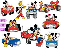Disney Car Race svg, Mickey svg, Roadster Racer Mickey svg, Car Race Birthday svg