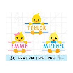 Rubber Ducky Monogram SVG. PNG. 3 versions! Cricut cut files, layered files. Silhouette. Personalize, Customize w/ name.