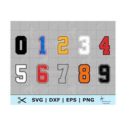 Jersey numbers SVG. PNG. 4 versions! Cricut cut files, layered. Silhouette files. Sports, Team, Uniform, DXF eps. Instan