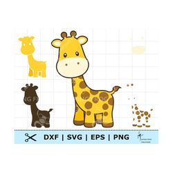 Cute Baby Giraffe SVG PNG DXF eps.  Cricut, Silhouette Cut Files. Layered. Giraffe clipart. Great for nursery. Digital d