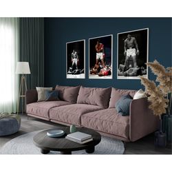 Muhammad Ali Set of 3 Posters, Boxing Poster, MMA, Kickboxing, TBE, Money, Championship, Profession, Boxing Wall Art, UF
