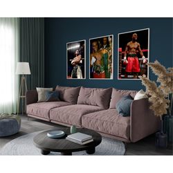 Floyd Mayweather Set of 3 Posters, Boxing Poster, MMA, Kickboxing, TBE, Money, Championship, Profession, Boxing Wall Art