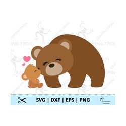 Mama Bear SVG. Cricut Cut files, Silhouette files. Mother's Day, Mom, Baby, Child. Brown, Grizzly, cute. DXF, eps. Insta