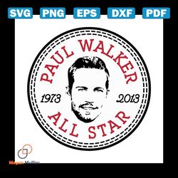 Paul Walker All Star Converse Logo 1973 2013 Svg