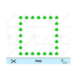 Shamrock border PNG. Clover, St. Patrick's Day, Lucky. Faces. Saint Patricks Day. Instant download!