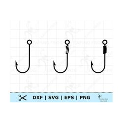 fish hooks svg. fishing clipart.  fishing hooks svg.  cricut cut files. layered. silhouette. dxf eps png. fishing tackle