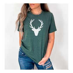 deer head shirt, deer shirts for men, christmas deer shirt,  family deer tee, christmas deer gift shirt, camping shirt,
