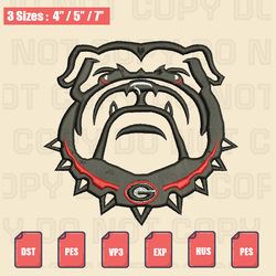 Georgia Bulldogs Mascot Embroidery Designs, NCAA Logo Embroidery Files, File for Embroidery Machine