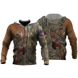 DeerHunting1001 Deer Hunting 3D Clothing Hoodie Zip Hoodie Sweatshirt T Shirt Fleece Zip Hoodie