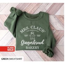 Mrs Clause Gingerbread Christmas Sweatshirt, Women Christmas Shirt, Funny Christmas Gift, Womens Sweater, Retro Christma