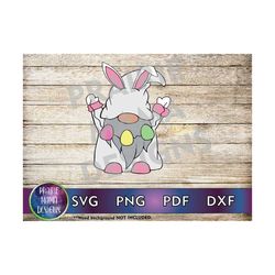 Easter Gnome holding eggs on string SVG PNG DXF pdf cut file digital download sublimation cut file vinyl cute gnome with