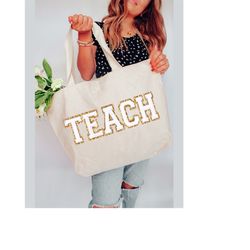 teacher tote bag, back to school teacher gifts for teacher appreciation, custom teacher tote bag