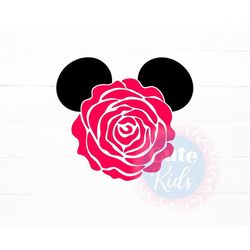 Mouse Ears Rose – Summer flower Decor SVG cut files for cricut & eps, ai, png, pdf printable. Vector graphics DIGITAL DO