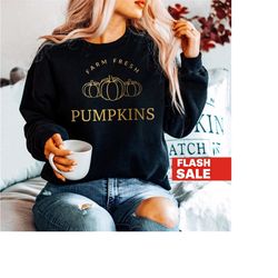 Pumpkin Sweatshirt, Fall Crewneck, Cute Pumpkin Patch Shirt Plus Size