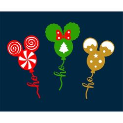 Mouse Head Balloons – Christmas Ho Ho Ho Holiday decor SVG cut file for cricut & eps, ai, png, pdf clipart. Vector graph