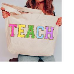 teacher tote bag, custom teacher bag, back to school teacher gifts for teacher appreciation