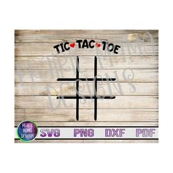 Tic Tac Toe with Hearts Valentines day games SVG PNG DXF pdf cut file printable digital download kids games fun valentin