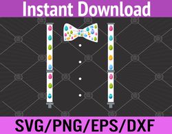 easter day eggs suspenders and bow tie funny svg, eps, png, dxf, digital download