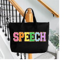 SPEECH Therapy Tote Bag, Speech Therapy Gift for SLP Bag, Back to School Gifts for Speech Therapist, Speech Pathology Ba