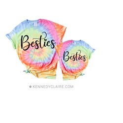 Tie Dye BESTIES Shirts, Mommy and Me Outifts, Christmas Gift for Mom from Daughter