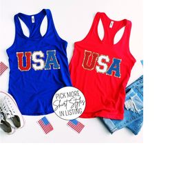 4th of July Tank Top Shirt for Women, Fourth of July Shirt, USA Shirt, Funny July 4th of July Outfit, Patriotic Shirt