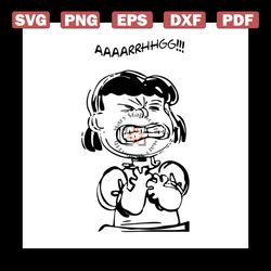 Lucy aaaarrhhgg Angry Face Girl Svg