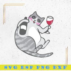 Drunk Cat  SVG, Bad Cat SVG, Animal SVG