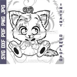 Cute cat SVG file | cut file for cricut | printable png| SVG dxf cut files | laser file | digital download | SVG | cricu