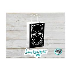 Black Panther Party Favor Bags Printable PNG Avengers Marvel Favor Bags DIY Black Panther Printanle Loot Bags Party Favo