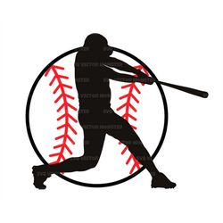 Baseball Player Svg, Baseball Bat, Baseball Mom, Baseball Kid, Cheer Mom, Baseball Shirt. Vector Cut file Cricut, Silhou