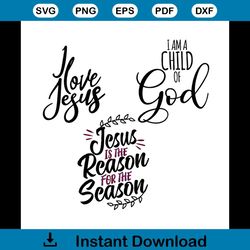 Jesus Is The Reason For The Season Child God Hand Written Svg