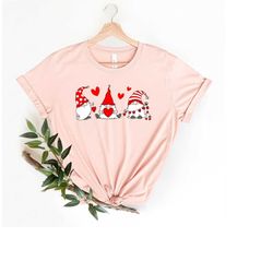 Valentine Gnomes Hearts Shirt,Valentines Day Shirt For Woman,Heart Shirt,Cute Valentine Shirt,Scandinavian Gnome Shirt,V