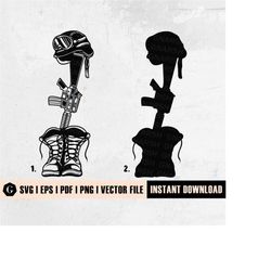 Soldier Memorial SVG File | Fallen Soldier Svg | Fallen Soldier Tribute Svg | Soldier Kneeling Praying | Soldier silhoue