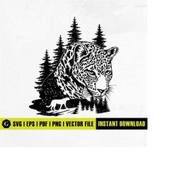 leopard tiger panther puma svg | wild animal t-shirt wall art decal graphics | cricut cut file printable clipart vector
