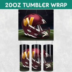 Washington Commanders Football Tumbler Wrap, Commanders Football Tumbler Wrap, Football Tumbler Wrap, NFL Tumbler Wrap