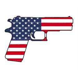Gun Svg, Pistol Svg, American Flag, USA Flag, Weapon, Veteran, Shooting, Hunting. Vector Cut file Cricut, Silhouette, Pd