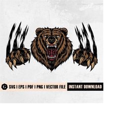bear claws scratch svg | grizzly bear svg | bear claw mark svg | bear svg | bear png | grizzly ripped claw marks | wild