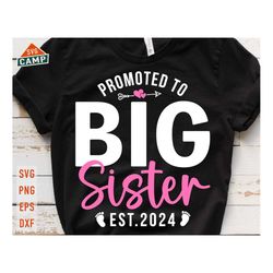 Promoted to Big Sister Svg, Baby Announcement Svg, Big Sister Svg, Promoted to Big Sister 2024 Svg, Newborn Announcement