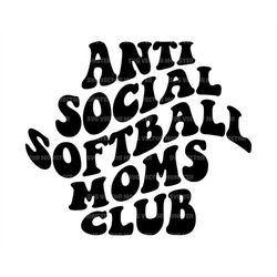 Anti Social Softball Moms Club Svg, Cheer Mom T-shirt, Cheer Life, Game Day Vibes, Cheerleader. Cut File Cricut, Silhoue