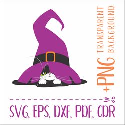 Witchs hat and black cat | SVG cut files