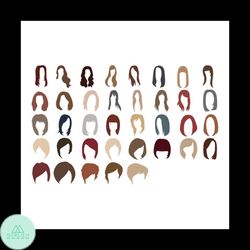 Set 37 Designs About Different Hairstyles Hair Colors Svg