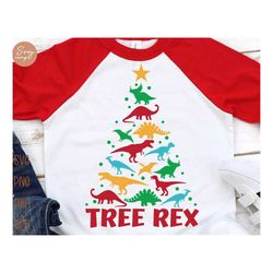 Dinosaur Holiday Tree Svg, Christmas Dinosaur Svg, Christmas Tree Svg, Kids Holiday Svg, Kids Christmas Shirt Svg File F
