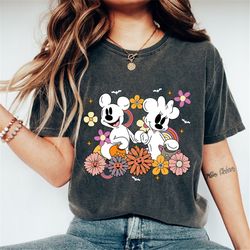 Vintage Mickey And Minnie Halloween Shirt, Mickey Ghost Halloween Shirt, Disney Floral Halloween Shirt, Mickey Not So Sc