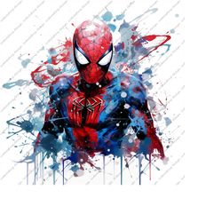 spiderman superhero design, hero kid shirt, watercolor, digital, clip art, transfer, shirt, printable, print, download