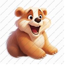 cute bear png, forest friends clipart, cute bear clipart, friendly bear clipart, transparent background, commercial use
