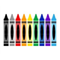 Crayons Svg, Teacher Svg, Back to School Svg, Crayon Set, Kids Color Pencil, Kindergarten. Vector Cut file Cricut, Silho
