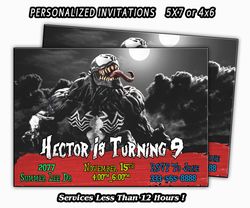 Venom Birthday Invitation, Printable, digital, Party, Personalized Invitation