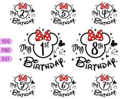 Disney Birthday Girl SVG, Minnie Birthday SVG, Birthday Squad svg, Disney Family Trip 2023 Svg